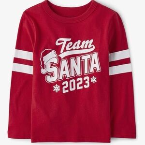 The Children's Place Festive Red Santa Long Sleeve Tee